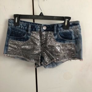 Sparkly jean shorts